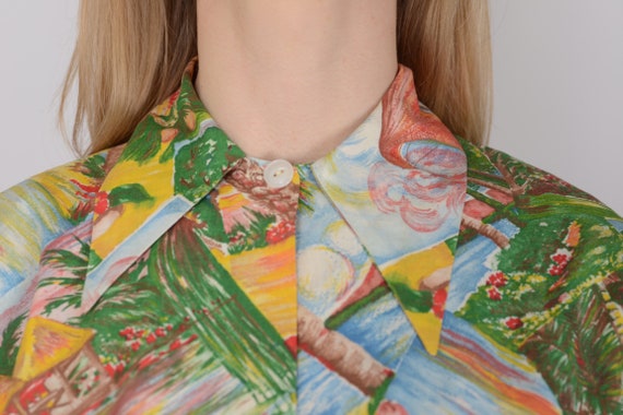 1930s, 1940s tropical Hawaiian novelty print smoc… - image 5