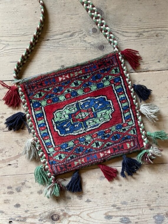 1960s, 1970s Persian ethnic tassel carpet bag, purse,… Gem