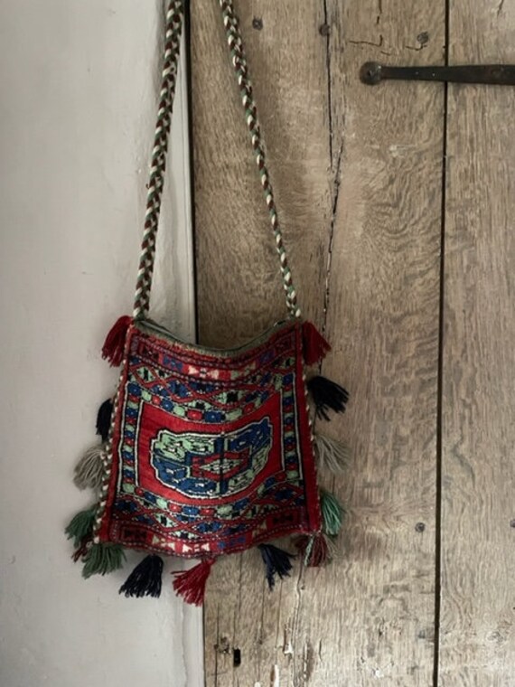 1960s, 1970s Persian ethnic tassel carpet bag, purse,… Gem