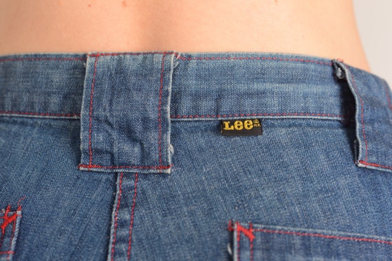 1970s Lee wide leg flared jeans, sailor pants, Ma… - image 6