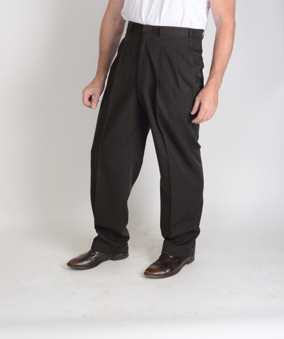 1950s flat front rayon gab trousers, pants, rockab
