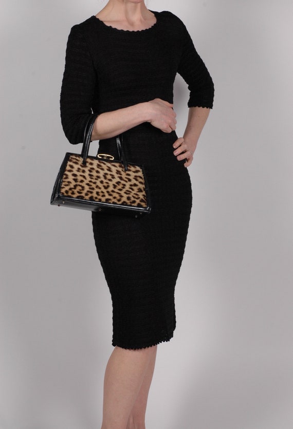 1930s Black woven ribbon knit dress, evening dress