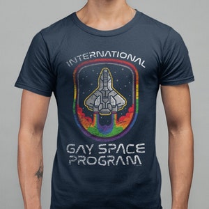 Gay SPACE Program - Tee Cotton - Mens GAY T-Shirt International  Funny Lgbt Pride Fashion Top