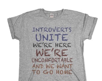 Introverts Unite - Tee Cotton Mens Ladies T-Shirt