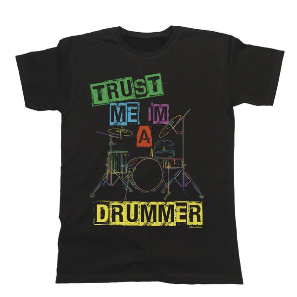 Trust Me I’m A Drummer T-shirt en coton biologique - Boys Girls Kids Musician Band Musique, Cadeau durable