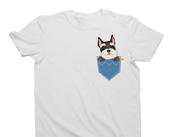 SCHNAUZER Pocket Dog Bio-Baumwolle T-Shirt - Herren, Frauen oder Kinder