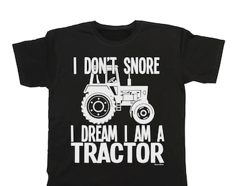 Mens Farming Gift T-Shirt, I Don't Snore I Dream I'm A TRACTOR - Organic Cotton Farmer Christmas, Sustainable Gift