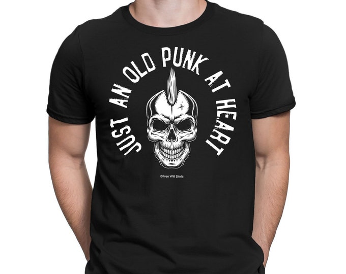 Mens Punk Music T-Shirt Organic Cotton - Just An Old PUNK At Heart