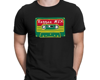 Reggae muziek T-shirt voor heren, tee katoen - Reggae Mix cassettebandje