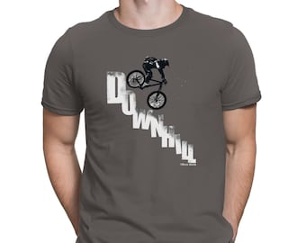 Mountain Bike Downhill - Tee Cotton - Unisex Mens Womens T-Shirt MTB Christmas Gift