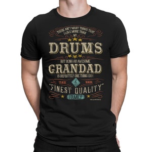 BATTERIE Papy - Tee Cotton - T-shirt unique musicien grand-père batteur pour homme