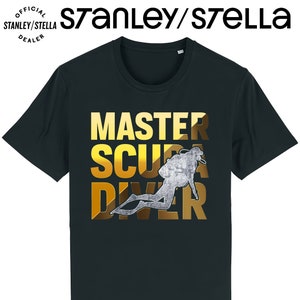 Mens Scuba Diving T-Shirt, Master Scuba Diver, Made From Tee Cotton