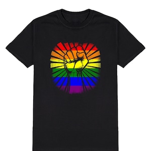 Mens Womens Gay Pride Fist T-Shirt - Tee Cotton - Pride Gay Festival LGBT