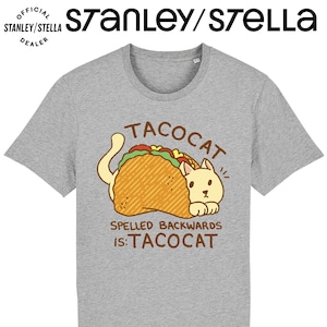 Kinderen grappige kat T-shirt, Tacocat achterstevoren gespeld, T-shirt katoen huisdier cadeau kleding jongens meisjes