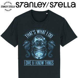 Mens Scuba Diving T-Shirt, Thats What I Do I Dive & Know Things, Made From Tee Cotton