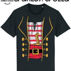 Halloween Pirate T-Shirt , Mens or Womens Fancy Dress Top, Made From Tee Cotton