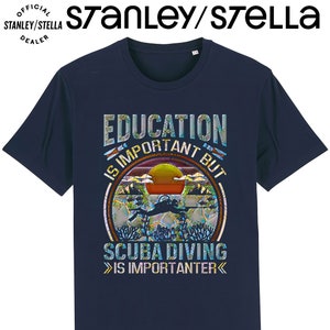 Mens Scuba Diving Is Importanter T-Shirt Funny Education, Made From Tee Cotton