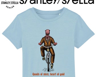 Kids Cycling T-Shirt, Quads Of Steel, Clothing Organic Cotton, Boys Girls Unisex