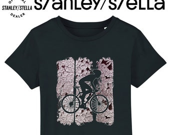 Kids Cycling T-Shirt, Painting Effect, Clothing Organic Cotton, Boys Girls Unisex