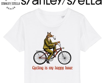 Kids Cycling T-Shirt, Cycling Is My Happy Hour, Clothing Organic Cotton, Boys Girls Unisex