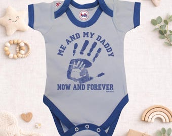 Me and Daddy Now and Forever Babygrow – Father Baby Handprint Bodysuit