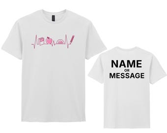 Teacher Heartbeat T-Shirt, School Personalised Art Tee