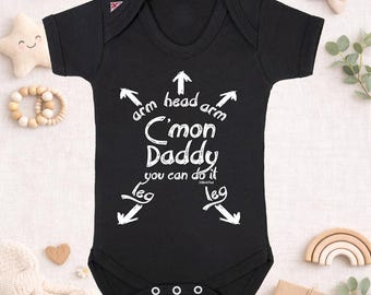 C’Mon Daddy You Can Do It Baby Grow – Funny Changing Instructions Bodysuit