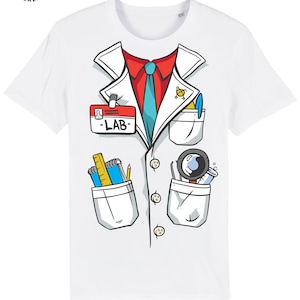Science Lab School Kids Halloween T-Shirt, Fancy Dress Costume, Boys Girls Clothing Made From Tee Cotton
