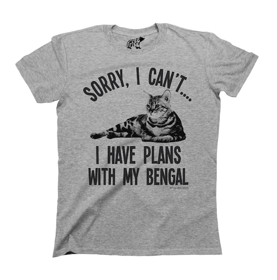 Sorry I Can't I Have Plans With My Cat Mens Ladies T-Shirt Sorry I Can't I Have Plans With My Cat Mens Ladies T-Shirt