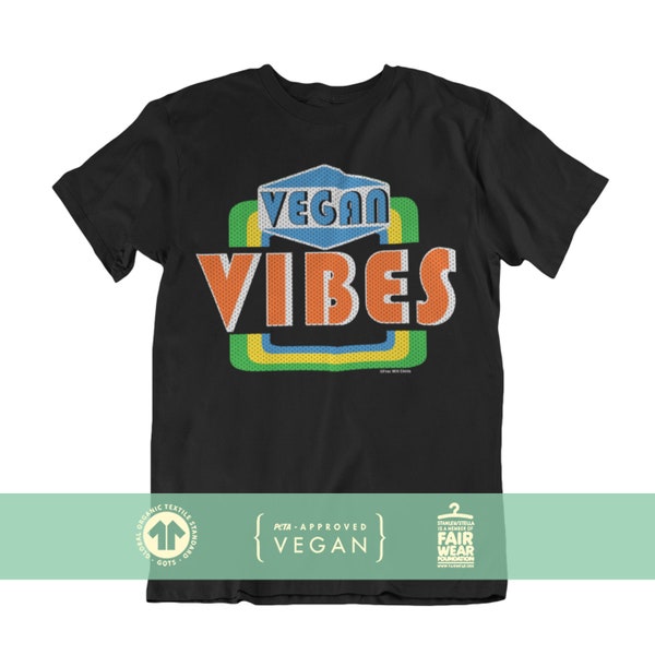 Vegan Vibes - Peta Approved Organic Sustainable Cotton Vegan Themed T-Shirt Stanley Stella