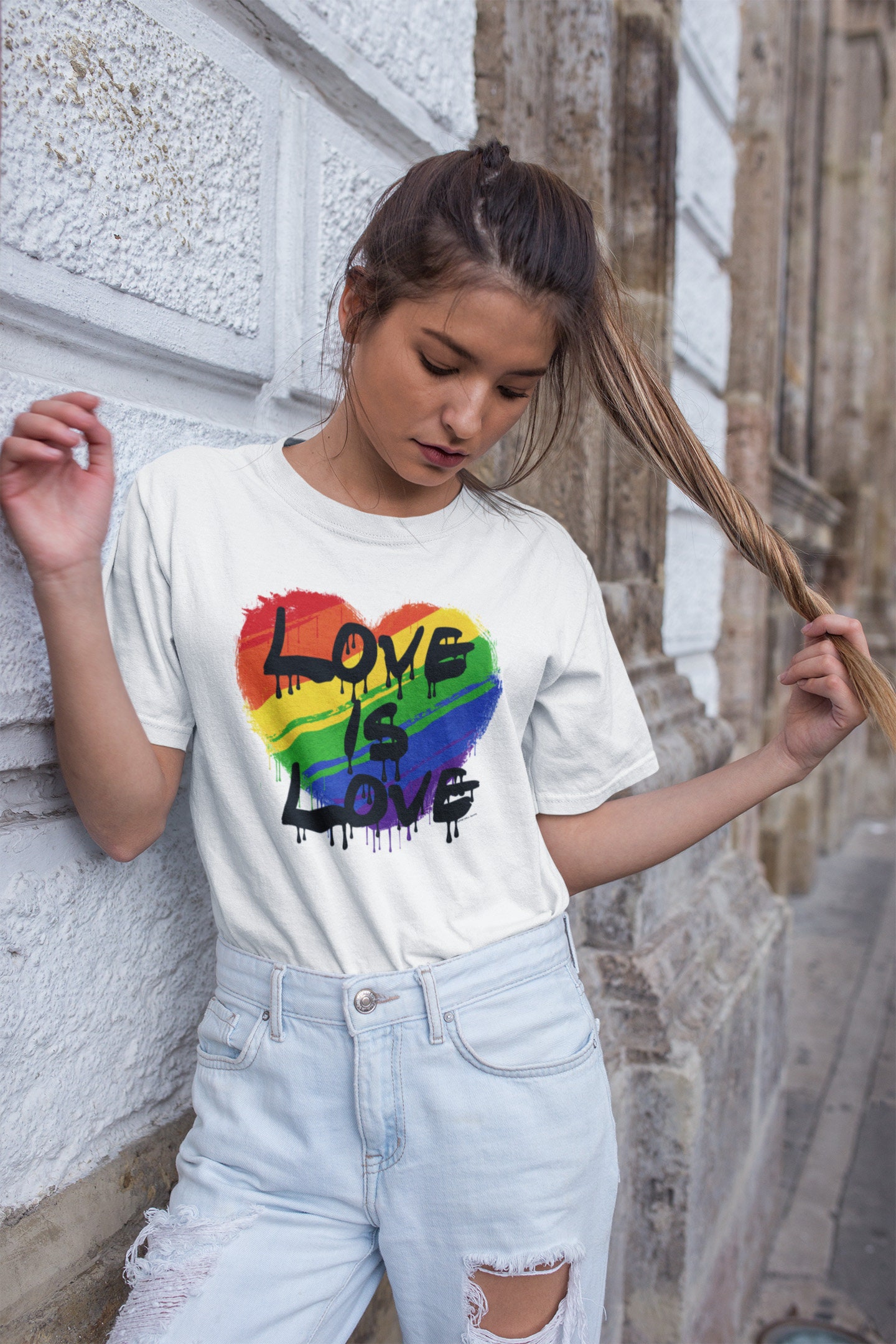 Love is Love Womens GAY Organic Cotton T-shirt Rainbow - Etsy Ireland