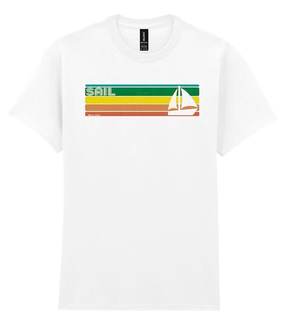 Retro SAIL Unisex Ringer T-shirt, Sailing Gift for Him or Her