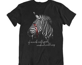 Animal Friendly Vegan T-shirt Men Women ZEBRA If Animals - Etsy Animal Friendly Vegan T-shirt Men Women ZEBRA If Animals - Etsy