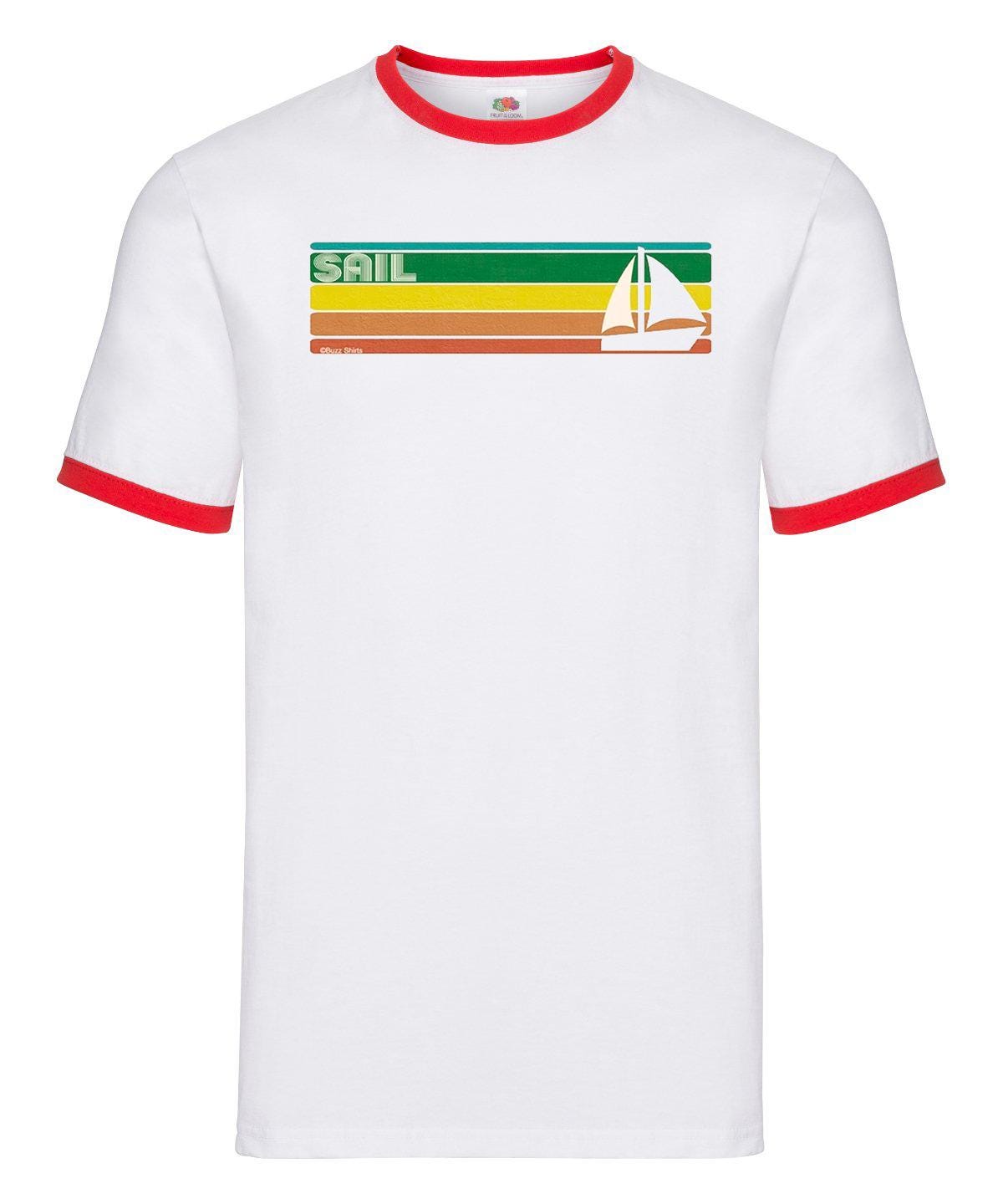 Retro SAIL Unisex Ringer T-shirt, Sailing Gift for Him or Her