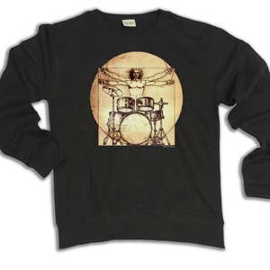 Davinci Drummer Drum Sweater, Drumming Music Italian Art Gift