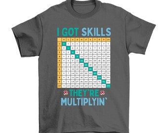 I Got Skills Theyre Multiplyin Kids T-Shirt, World Numbers Day 2024 Maths School Counting Top