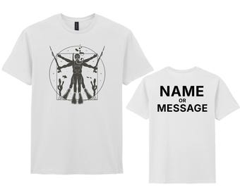 Scuba Diver Vitruvian Style T-Shirt, personalised Diving
