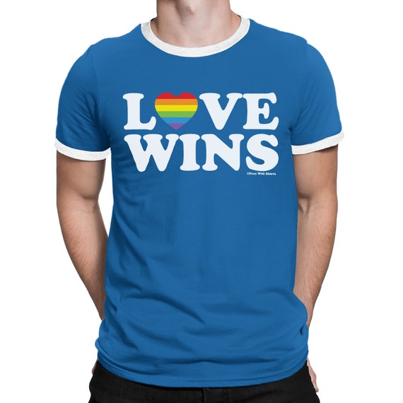 LOVE LGBTQ INSPIRED HEART T-SHIRT GAY PRIDE RAINBOW MARDI GRAS