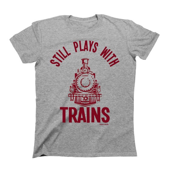 Tilfældig jeg lytter til musik åbenbaring Mens Funny Train T-shirt Still Plays With Trains Organic - Etsy