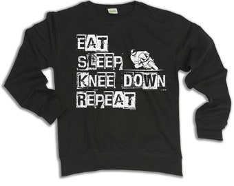 Eat Sleep Knee Down Repeat Sweatshirt, Superbike Gift Mens Womens Jumper