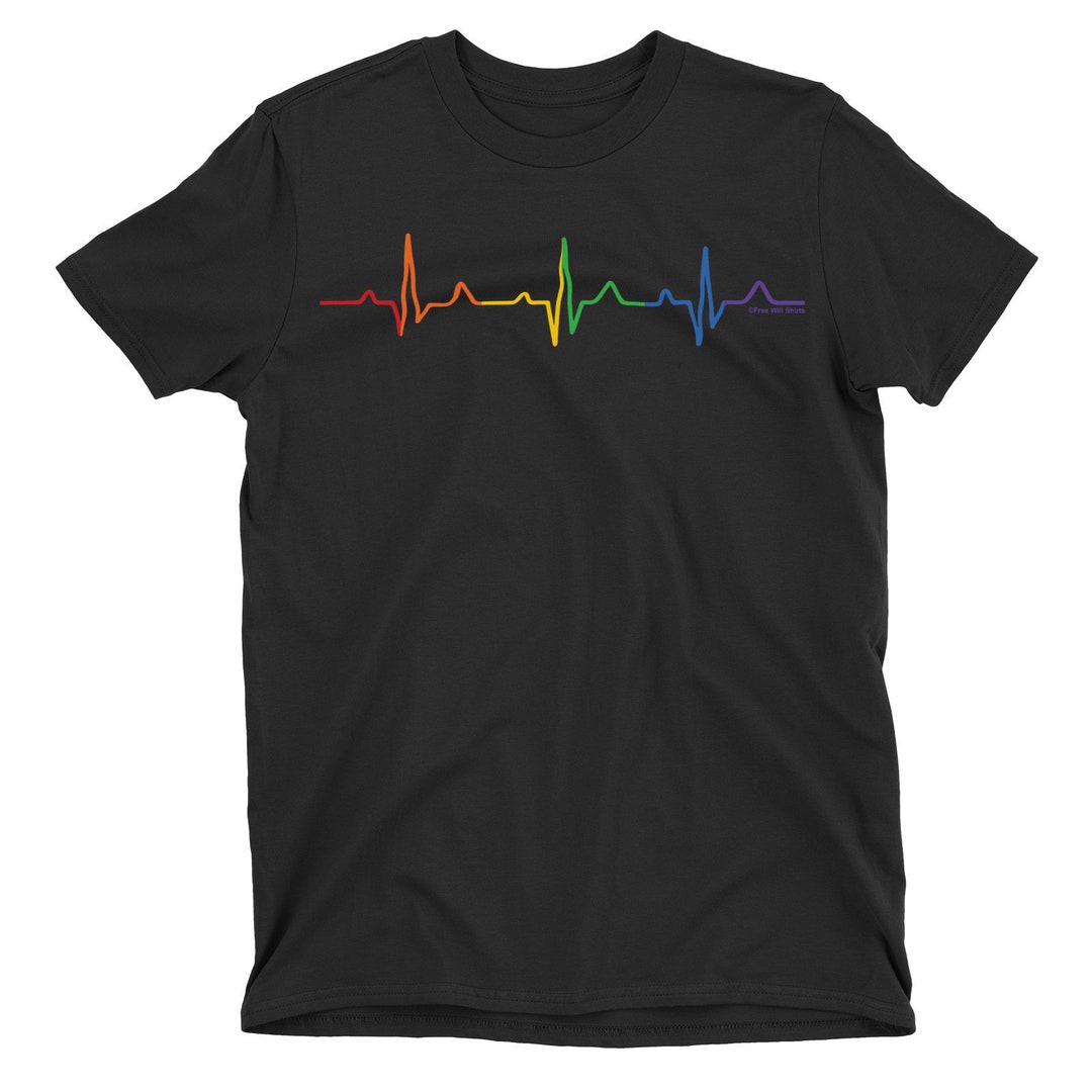 Gay Pulse Unisex Organic Cotton T-shirt Pride Colours LGBT Lesbian ...