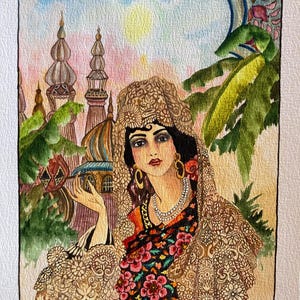 Handgemachte Aquarellgemälde, Wanddekoration, Fantasieblumenbilder, ein schönes Bild, das als Geschenk, Geschenk für neues Jahr gegeben werden kann