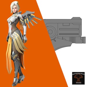 Mercy’s Caduceus Sidearm – 1:1 Scale Cosplay Blueprint | Inspired by Overwatch