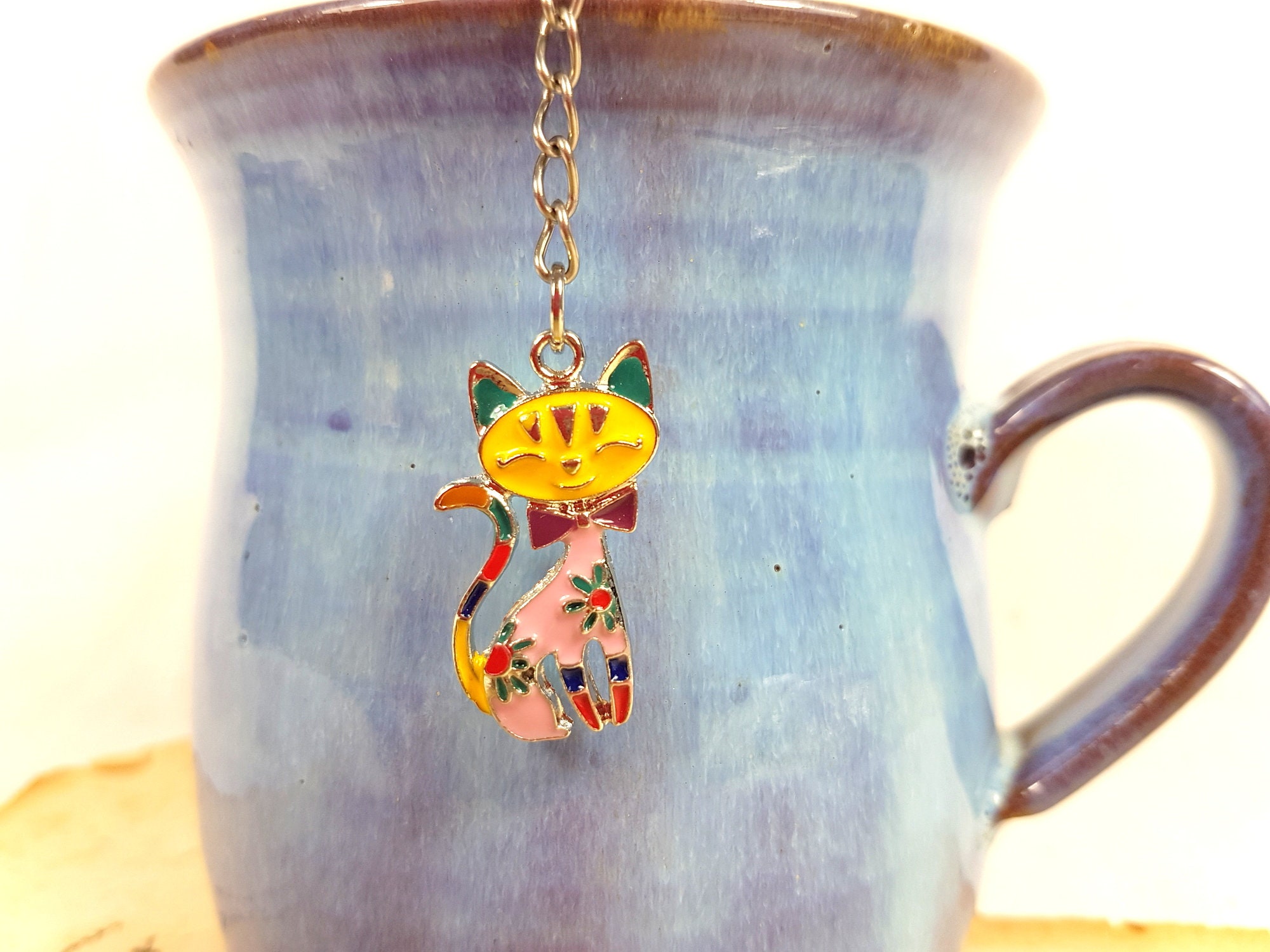 Mesh Tea Infuser Ball avec Chat, Pour Thé en Vrac, Passoire à Thé, Amateur de Cadeau Elle, Unique, A