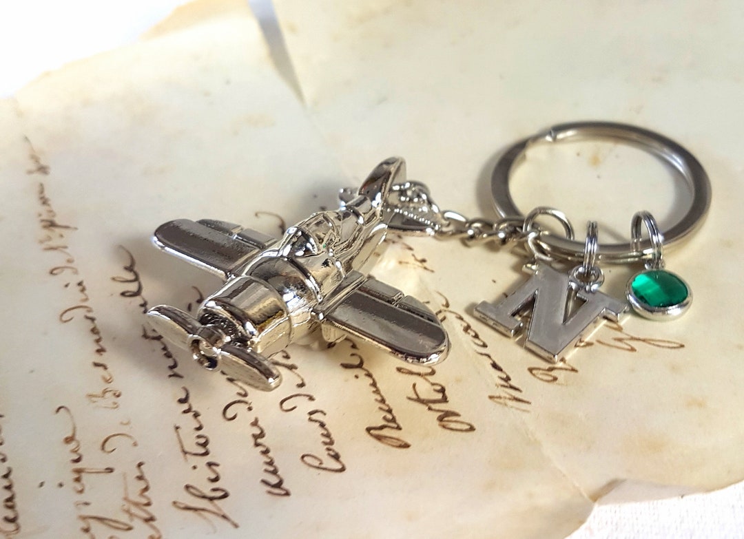 Personalized Propeller Airplane Sports Plane Keychain Etsy