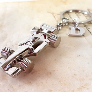 Personalized F1, Formula 1 Keychain, Race car, Adventure Outdoor, boy birthday gift, racing racer, Fathers day keyring, Monogram letter
