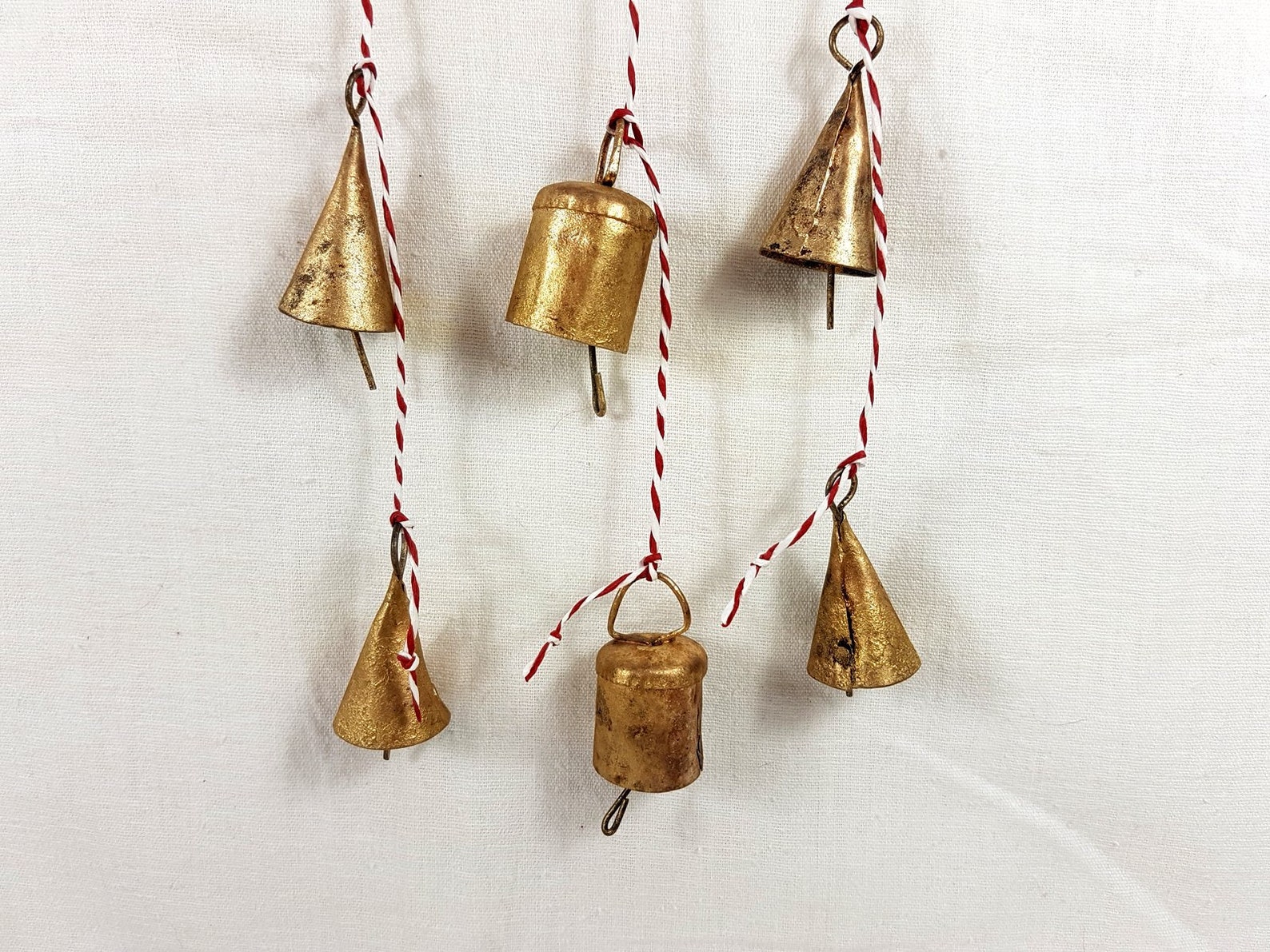 1 String With 3 Cow Bells Bronze Carillon Small Windchime Etsy
