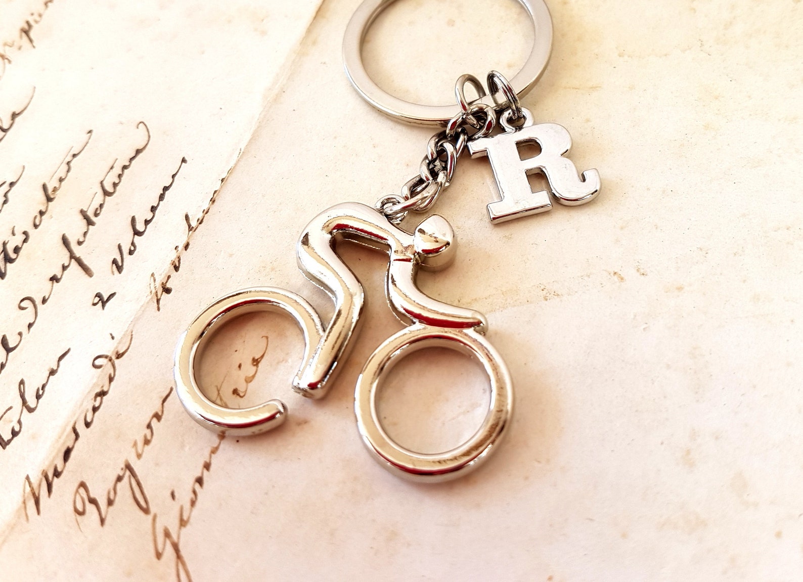 Personalized Bicycle Bike Cycle Keychain Stainless Steel Etsy