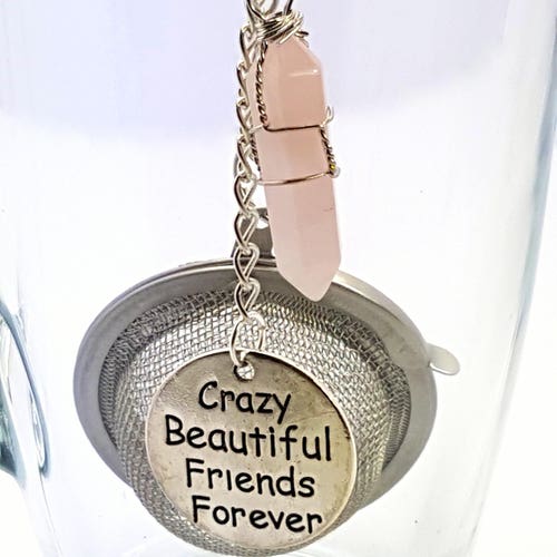 Tea Infuser With Natural Stone Rose Quartz Aventurine Etsy