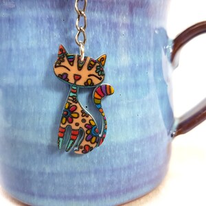 Kattenkatje thee-ei bal, voor losse thee, gaastheezeefje, unik cadeau, dierenliefhebber, theedrinker cadeau, biologisk kruidencharme boho